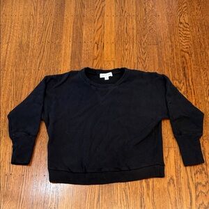 Amour Vert Black Ribbed Sweatshirt – Organic Cotton/Modal – Women’s Large